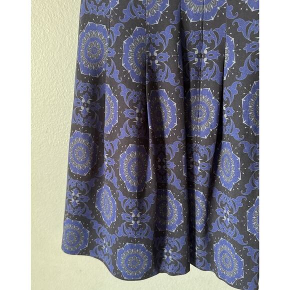 Versus Versace Dress Women’s Size 38 Blue Black Print Pleated Glam Short Evening - Picture 7 of 9